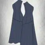 ASYM one-shoulder evening dress sewing pattern cover, a floor-length navy gown with an asymmetrical neckline, fitted bodice and high side slit.