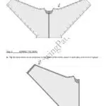 KELIS batwing top sewing pattern construction diagram with illustrated fabric shapes and sewing steps for assembling the loose sleeve and body.