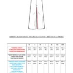 AERIEN pants sewing pattern measurement guide with sizing information for choosing the fit of elastic-waist women’s trousers.