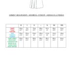 LANGE flared midi skirt sewing pattern measurement guide with sizing references for selecting the correct skirt pattern size.