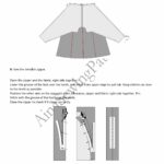 Illustrated sewing instructions for the LOVY batwing dress pattern, with garment diagrams and construction steps.