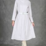 JANE women’s midi dress sewing pattern with panel seam design.