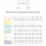 Una tabla de tallas para una prenda de XS a 5XL en inglés, francés y español. La tabla incluye medidas para diferentes partes de la prenda, con una imagen etiquetada correspondiente que ilustra los puntos de medición. La imagen resalta puntos como el largo desde el centro del escote delantero, el largo de las mangas, el largo de los hombros, etc., asemejándose a un patrón de costura detallado.