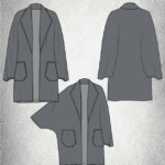 BLOMYS Japanese-sleeve coat sewing pattern for women — pattern cover image introducing the sewing design.