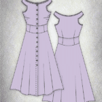 illustrations of the front and the back of a summer dress sewing pattern