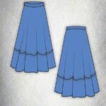 illustrations of the front and the back of a boho skirt sewing pattern