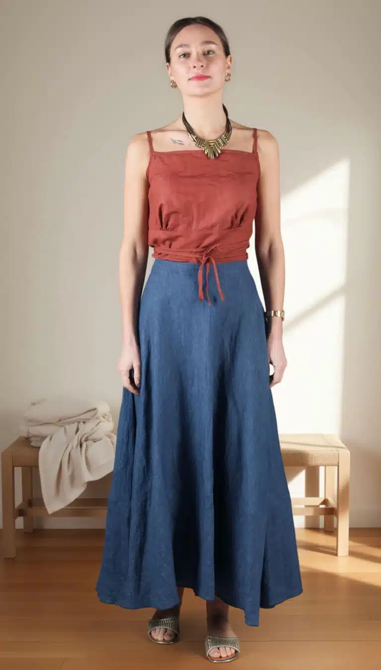 Boho skirt sewing pattern for women - Romy