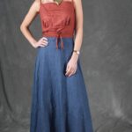 ROMY maxi skirt PDF pattern for women, a feminine boho-style skirt with a softly flared hem and concealed side fastening.