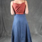 ROMY PDF sewing pattern for a women’s long boho skirt, combining a relaxed flared silhouette with a neat side zipper opening.