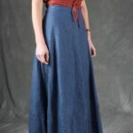 Women’s ROMY bohemian skirt pattern in PDF format, with maxi length, graceful movement and a hidden side zip closure.