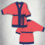 illustrations of the front and the back of a kimno jacket pattern