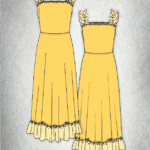 LARA maxi dress sewing pattern for women – cover image presenting the downloadable PDF pattern.