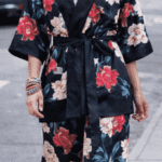 KIMI kimono jacket PDF sewing pattern – garment photo for loose-fitting women’s kimono-style jacket; handmade casual layer.