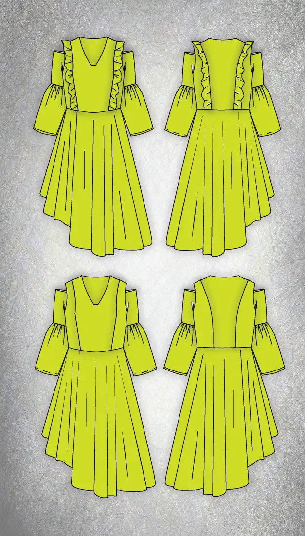 Asymmetrical Flared Dress Pattern