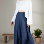 HAIZEA off-shoulder top sewing pattern — second product illustration focusing on the asymmetrically falling hem and relaxed silhouette of the summer blouse.