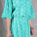 COLETTE women’s jumpsuit pattern: green wide-leg design with a softly shaped elastic waistband.