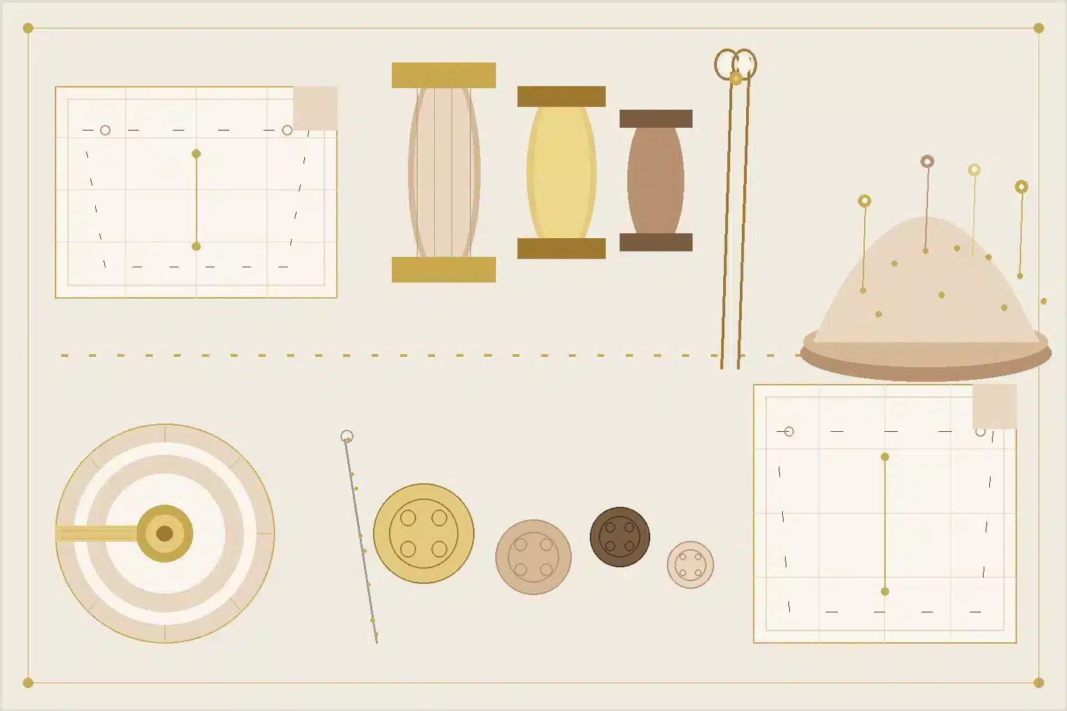 Basic sewing tools and materials