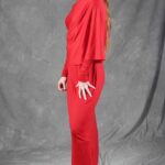 ALICIA jersey maxi dress sewing pattern with draped overlay and a close-fitting shape.