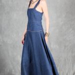 Women’s ALBANE PDF top sewing pattern: summer strappy top with a close-fitting bodice.