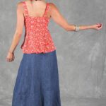 ALBANE PDF sewing pattern for a sleeveless top with straps and a gently flared silhouette.