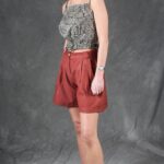 Sew women’s high-waisted shorts with the MAYS PDF pattern, a relaxed summer design with structured front pleats and turned-up hems.