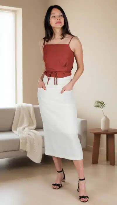 Midi Skirt Sewing Pattern with Pockets -Charlize