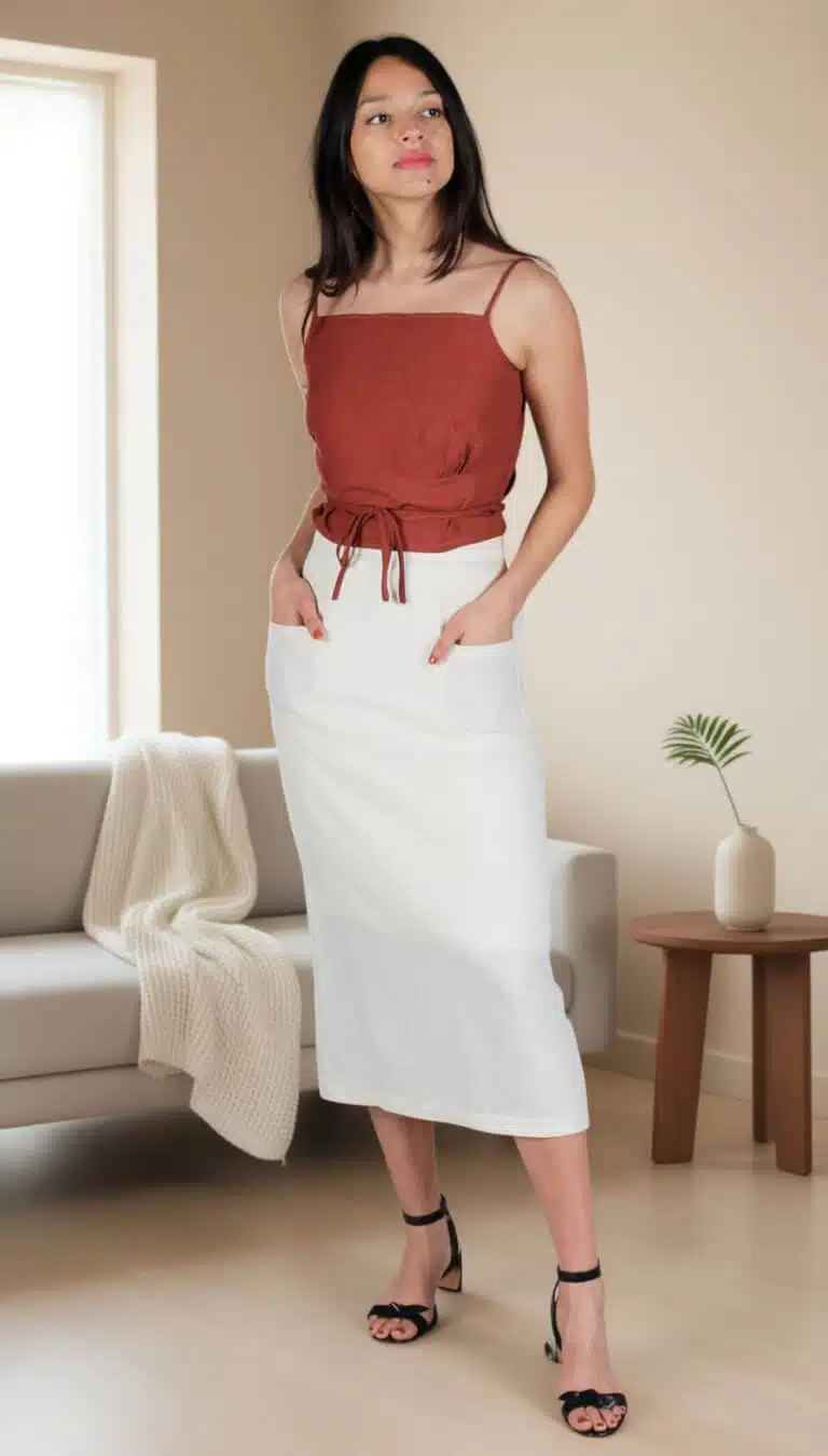 Midi Skirt Sewing Pattern with Pockets -Charlize