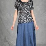 CLAUDIE printable PDF dress pattern featuring a full-length silhouette, feminine front pleats and two optional skirt ruffles.