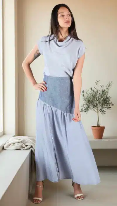Asymmetric Midi Skirt Sewing Pattern -Millisieres