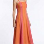 DOMITIA panel dress sewing pattern: twenty shaped fabric sections form the front and back of the dress. The shaped seams are a defining feature.