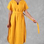Patron de robe longue et fluide – style caftan avec fente latérale et manches kimono
