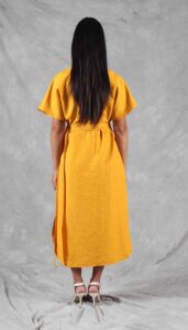 Patrón de vestido caftán de verano para mujer – vista trasera del diseño PDF largo con mangas tipo kimono