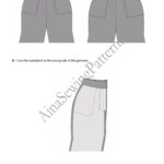 Patrón de costura del pantalón acampanado AUDE — pantalón de cintura alta que combina una cintura definida con perneras holgadas. Las perneras se ensanchan hacia el bajo, mientras la cinturilla define la cintura.