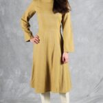 JANE women’s midi dress PDF sewing pattern, featuring the dress’s distinctive panelled construction.