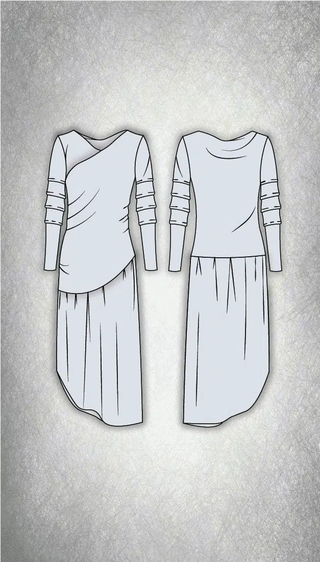 Asymmetric dress sewing pattern - Hype -01