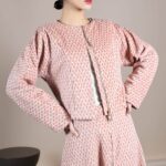 THAIS cropped jacket PDF sewing pattern — product cover identifying the modern Japanese-sleeved zip jacket, with a short silhouette suitable for styling over a skirt.