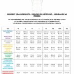 Tabla de tallas del patrón PDF de vestido trapecio LISA, con medidas corporales y un pequeño dibujo técnico del modelo.