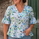 Peplum Blouse Sewing Pattern LIMA – PDF