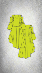 Asymmetrical Summer Dress Sewing Pattern SOFIA – PDF