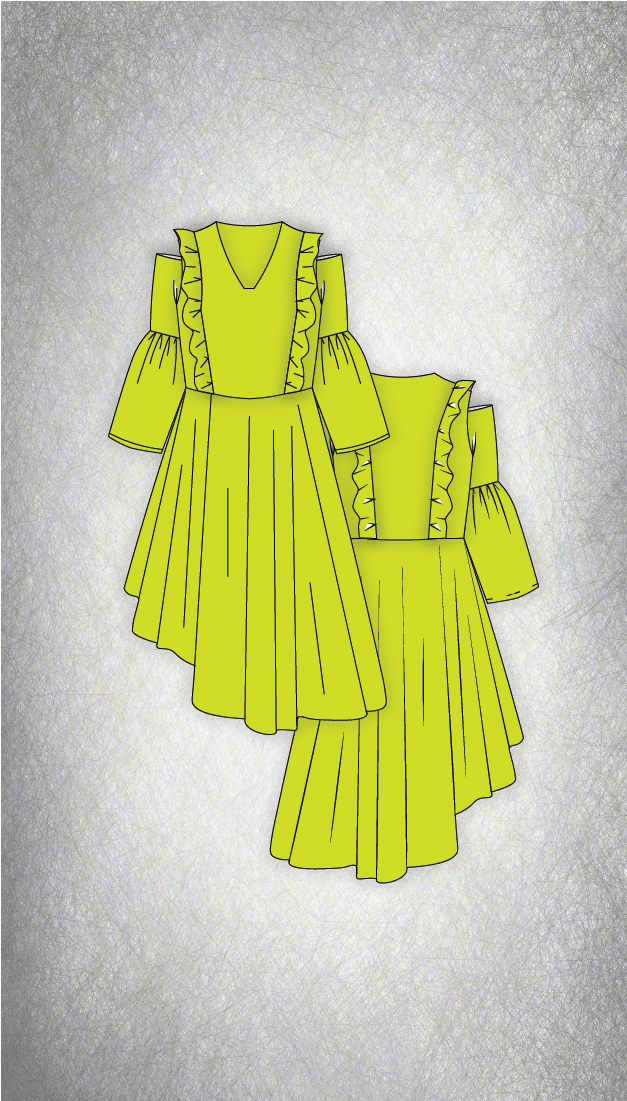 Asymmetrical Summer Dress Sewing Pattern SOFIA – PDF