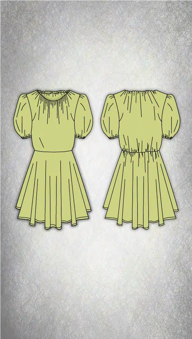 Puff sleeve dress sewing pattern - Dolce