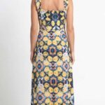 Long dress sewing pattern LARA for women – photograph showcasing the completed dress and its silhouette.