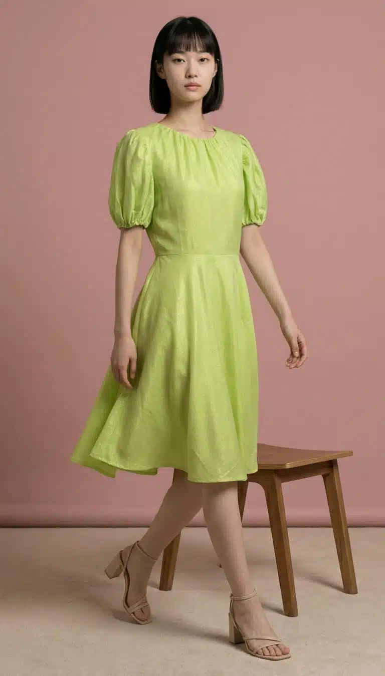 puff sleeve dress sewing pattern -Dolce 01