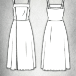Patron de couture robe midi ajustée VIENNE, photographie de la robe confectionnée.