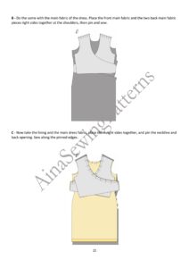 Draped Dress Sewing Pattern NAIA – PDF