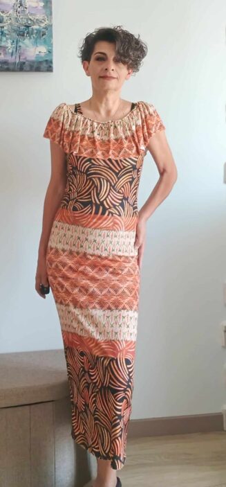 Valeria Ruffle Midi Dress Sewing Pattern ERA PDF