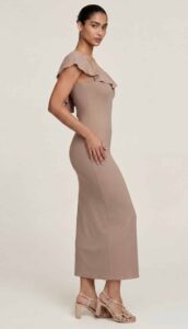 Ruffle Neckline Midi Dress Sewing Pattern era