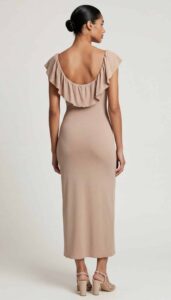 Ruffle Neckline Midi Dress Sewing Pattern era
