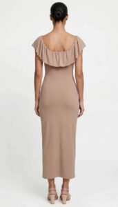 Ruffle Neckline Midi Dress Sewing Pattern era