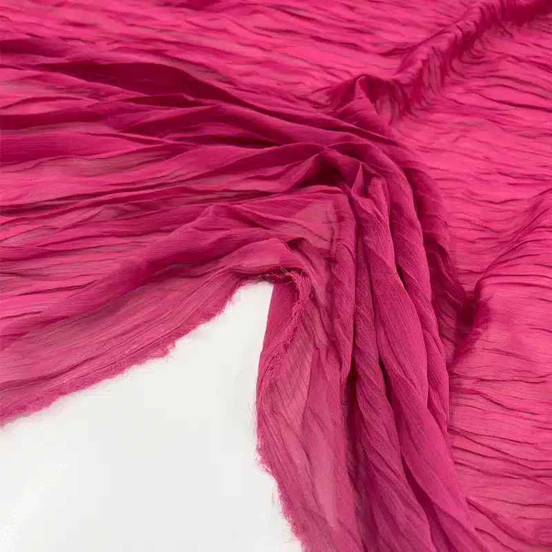 Échantillon de tissu plissé fuchsia Totano – Torretto Tessuti
